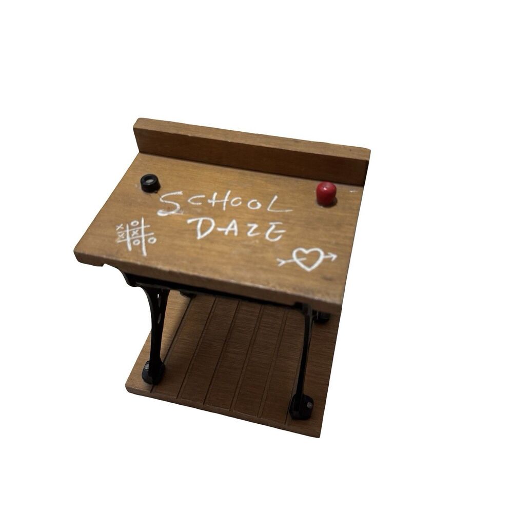 Vintage School Daze Music Box Desk Wood & Cast Iron Read